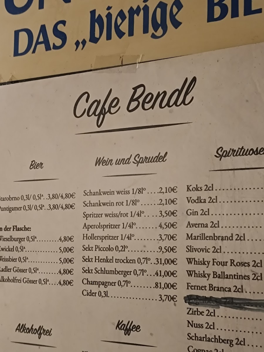 Menu - Café Bendl photo 1